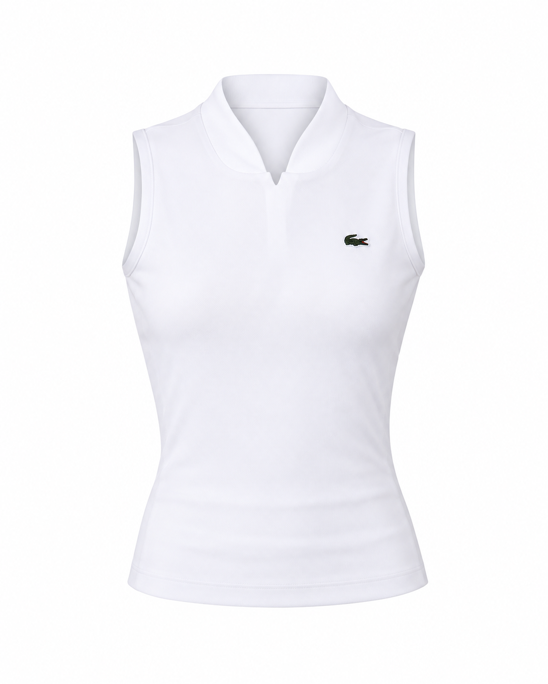 Camisa Polo Lacoste Feminina Sem Manga - Branca 